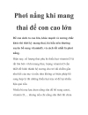 Phơi nắng khi mang thai để con cao lớn