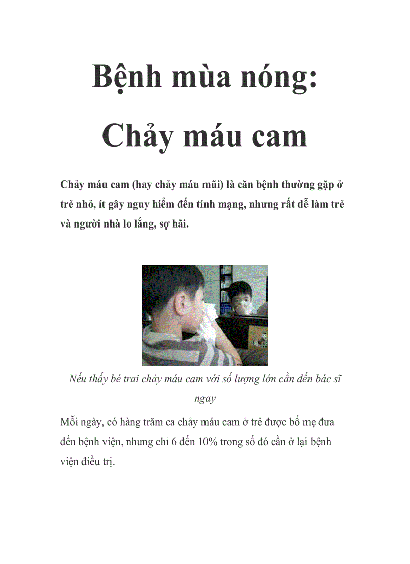 Bệnh mùa nóng Chảy máu cam