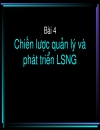 Chiến lược quản lý và phát triển LSNG