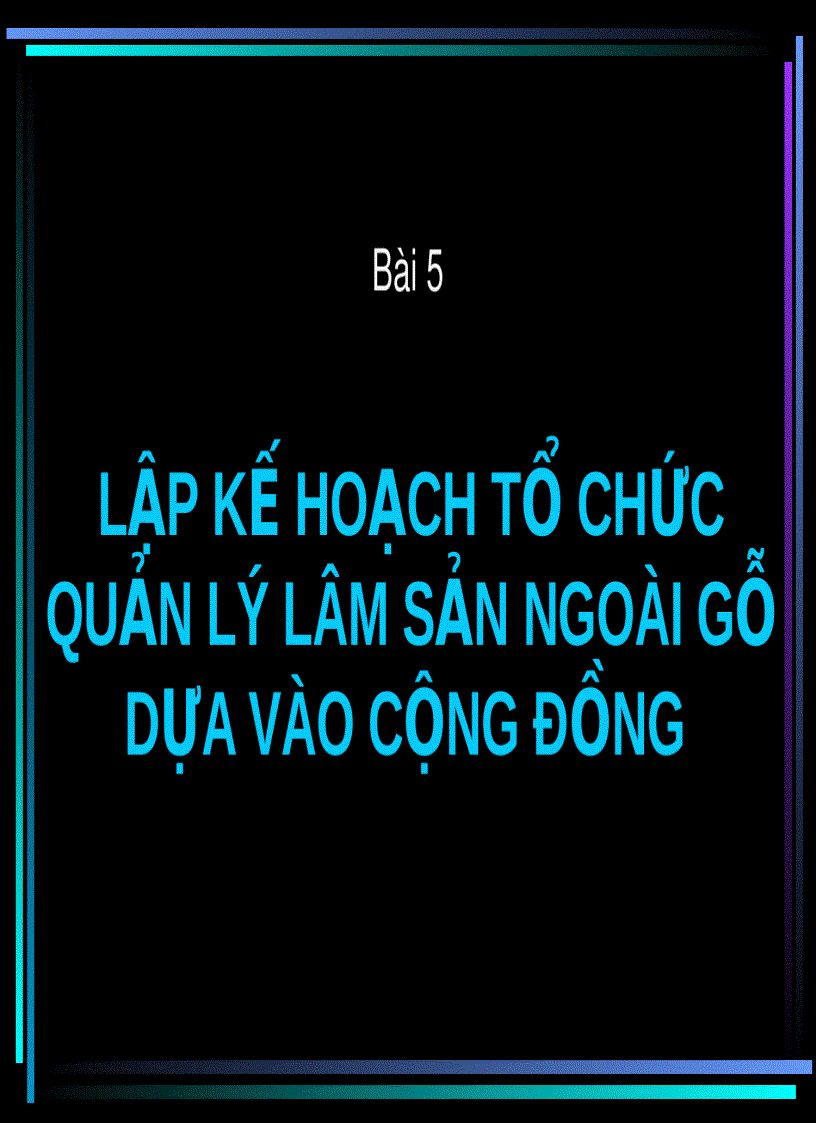 Lập kế hoạch tổ chức quản lý lâm sản ngoài gỗ dựa vào cộng đồng