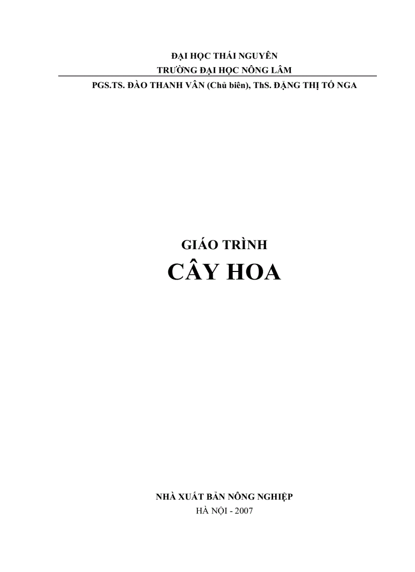 Giáo trình cây hoa