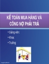 Kế toán mua hàng và công nợ phải trả