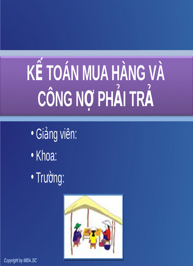 Kế toán mua hàng và công nợ phải trả