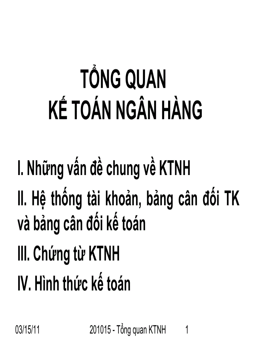 Tổng quan kế toán ngân hàng