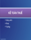 Kế toán thuế 1