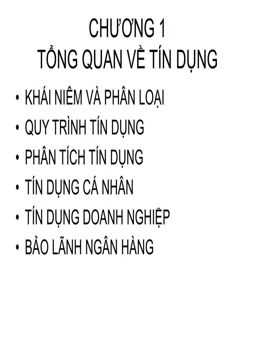 Tổng quan về tín dụng