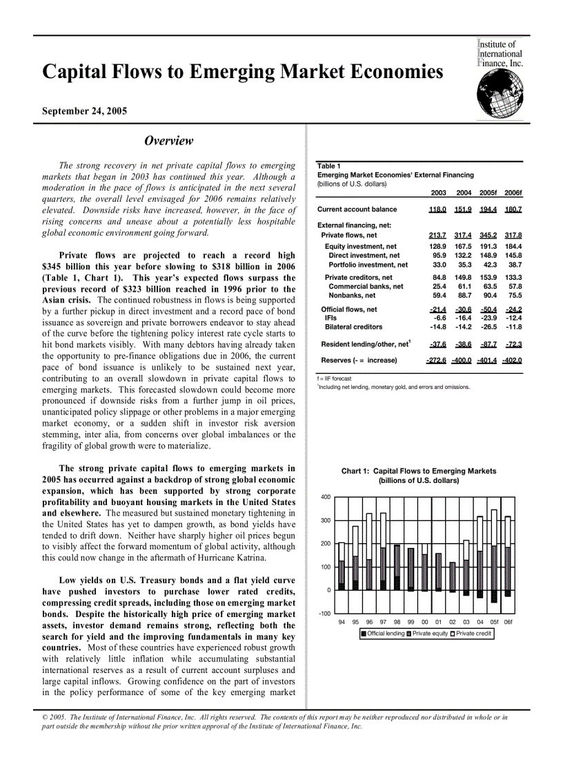 Capital Flows to Emerging Market Economies