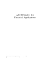 ARCH Models for Financial Applications