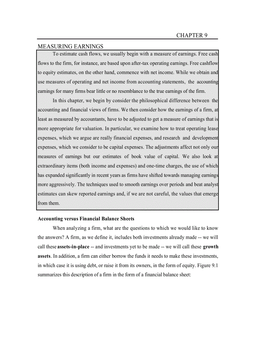 Accounting versus Financial Balance Sheets