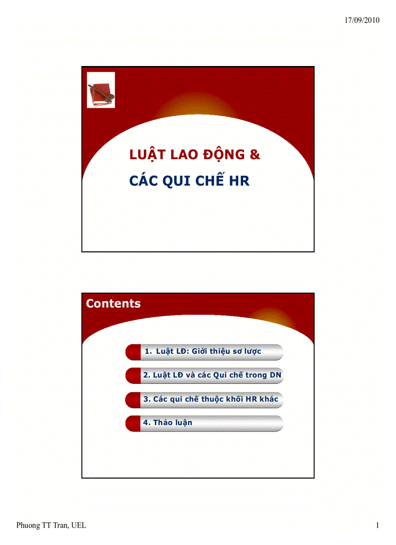 Luật lao động và các quy chế HR