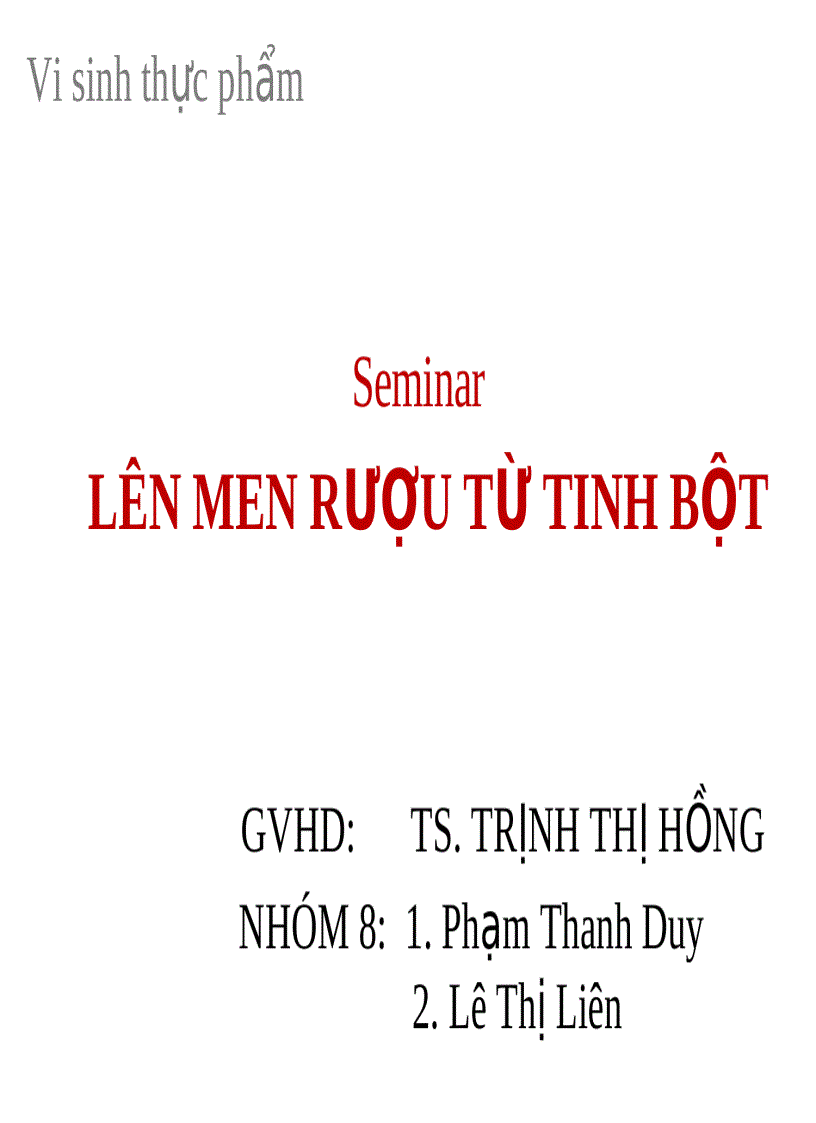 Lên men rượu từ tinh bột