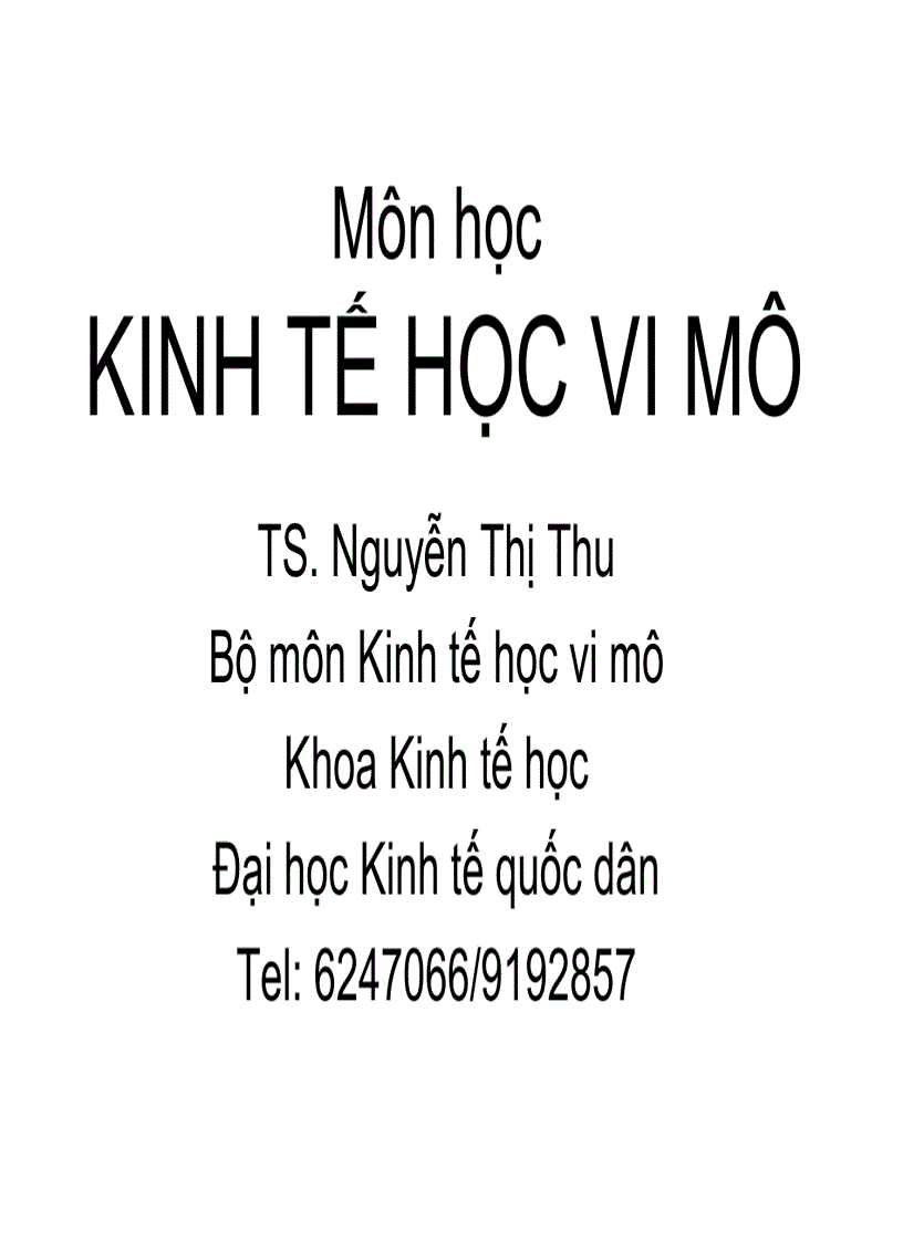 Kinh tế học vi mô