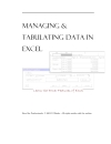 Managing Tabulating Data in Excel