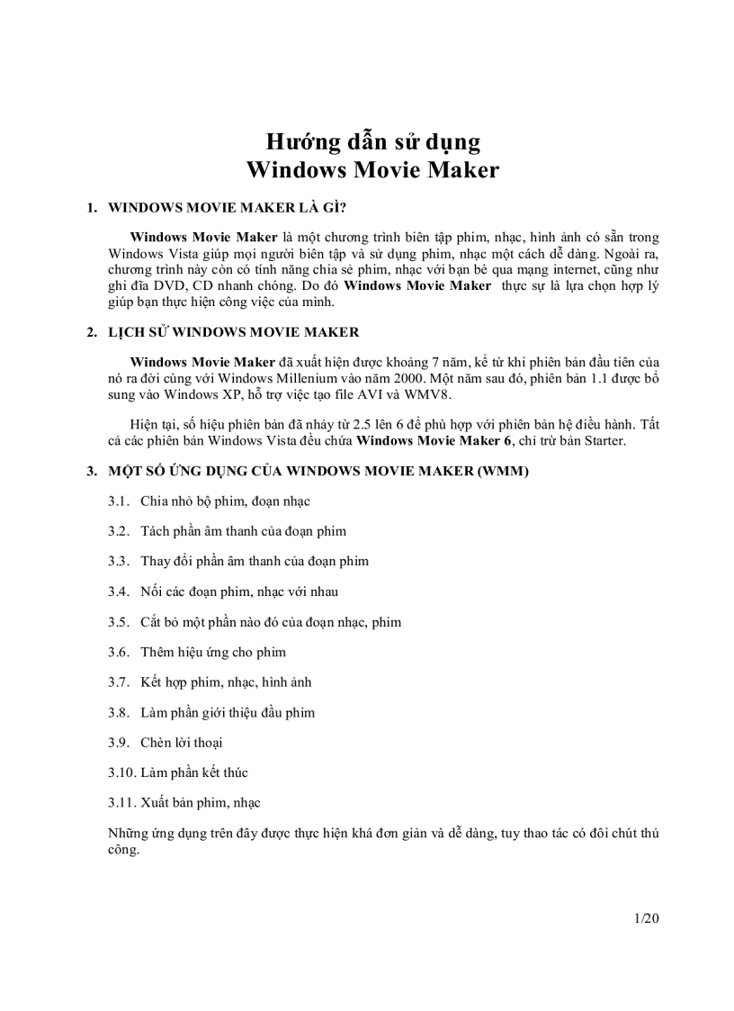 Hướng dẫn sử dụng Windows Movie Maker