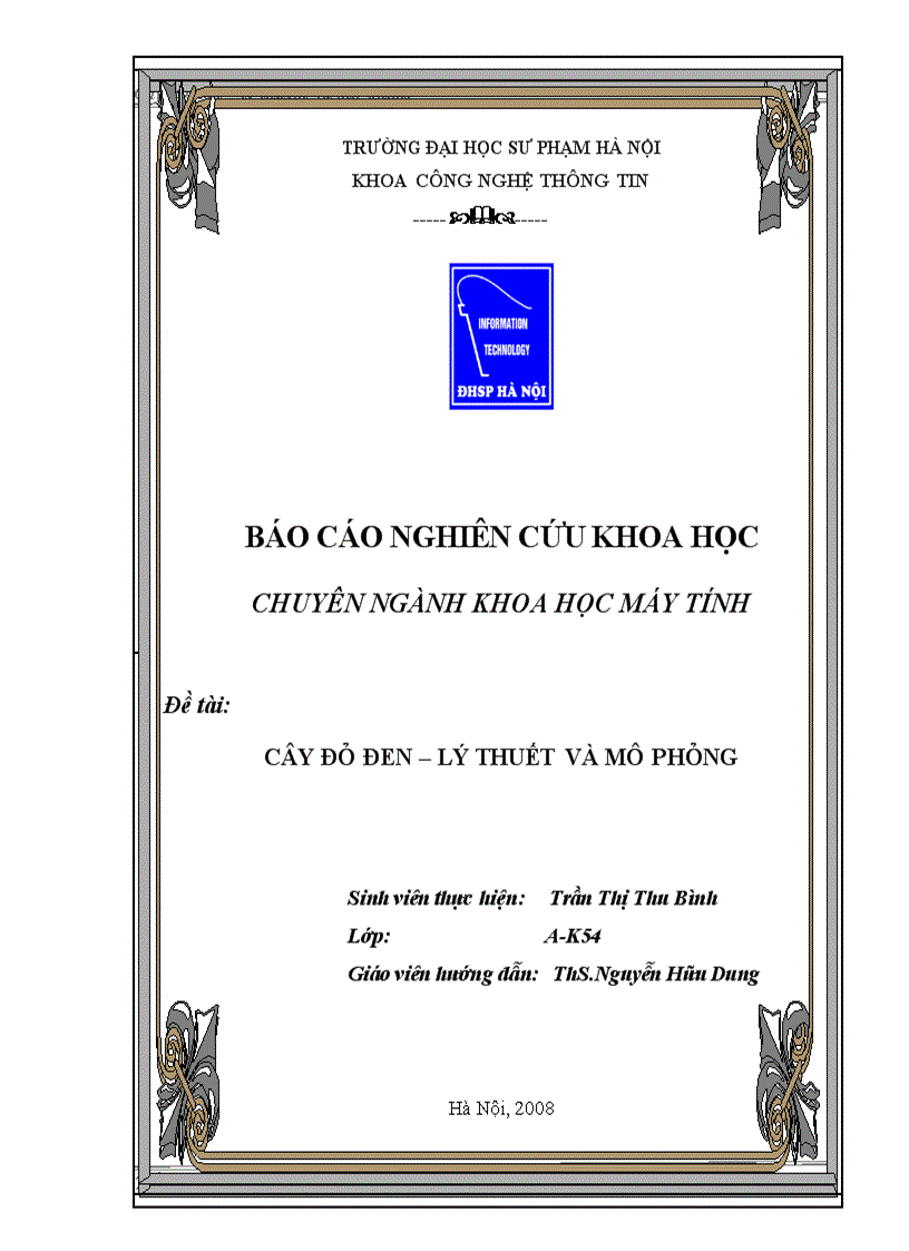 Cây đỏ đen lý thuết và mô phỏng