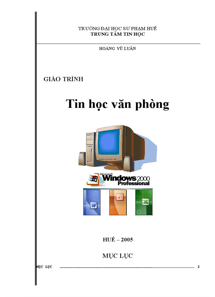 GIÁO TRÌNH Tin học văn phòng