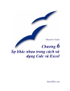 Sự khác nhau trong cách sử dụng Calc và Excel