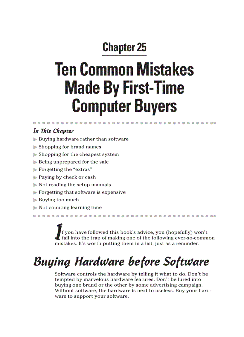 Ten Common Mistakes Made By First Time Computer Buyers