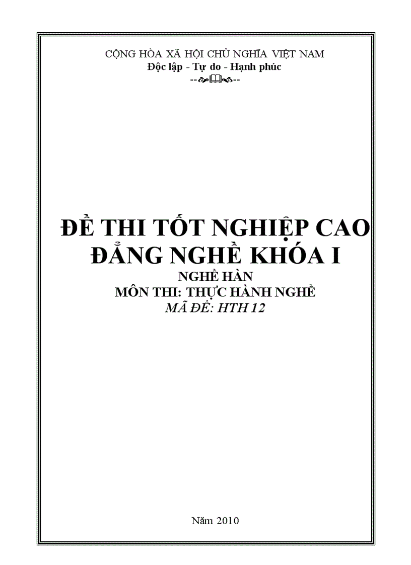 Đề thi nghề hàn 12