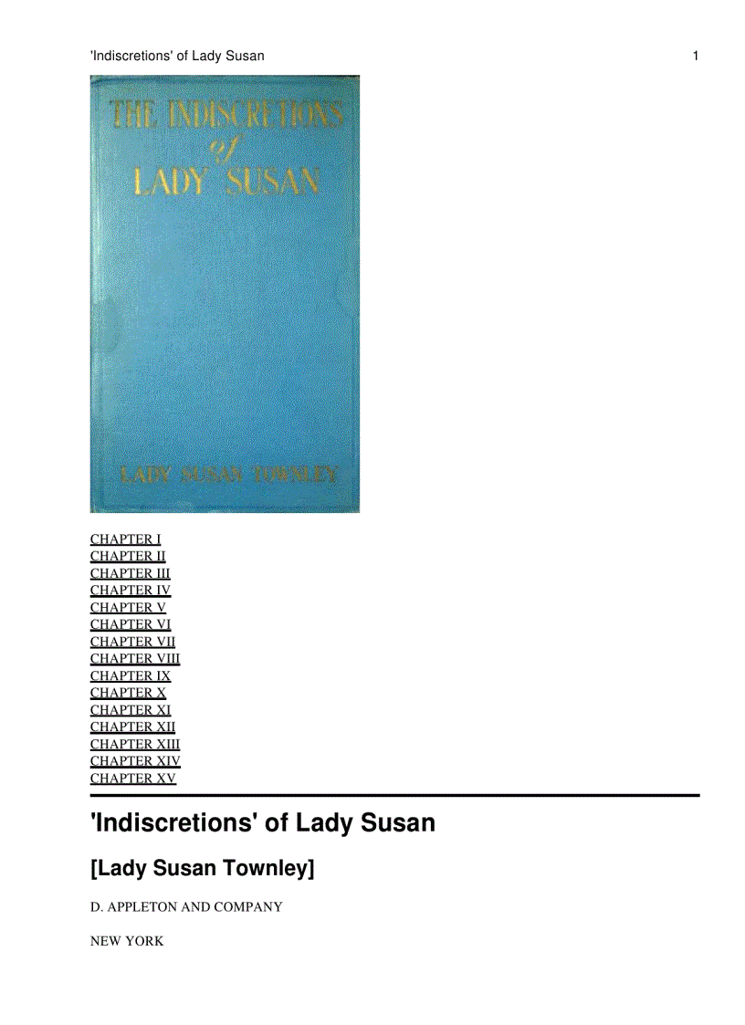 Indiscretions of Lady Susan