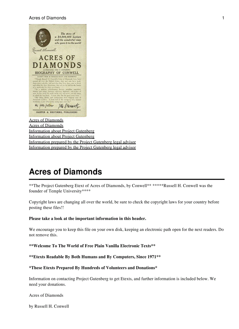 Acres of Diamonds