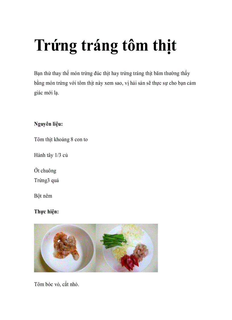 Trứng tráng tôm thịt