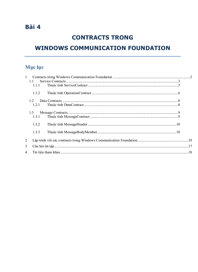 Lập trình với các contracts trong Windows Communication Foundation