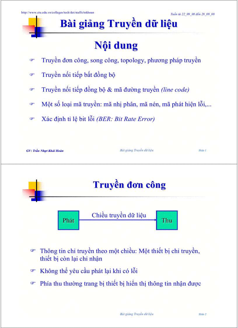 Bài giảng Truyền dữ liệu