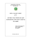 Đề cương ẩm thực chay trong du lịch hành hương tôn giáo và bảo vệ sức khỏe