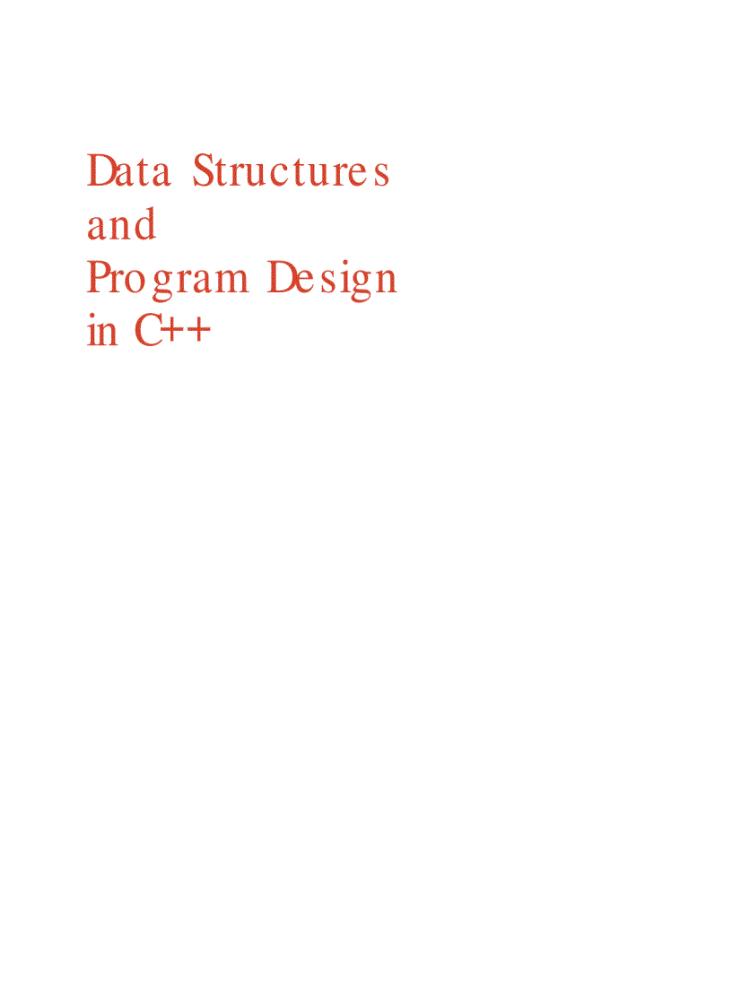 Data Structures and Program Design in C