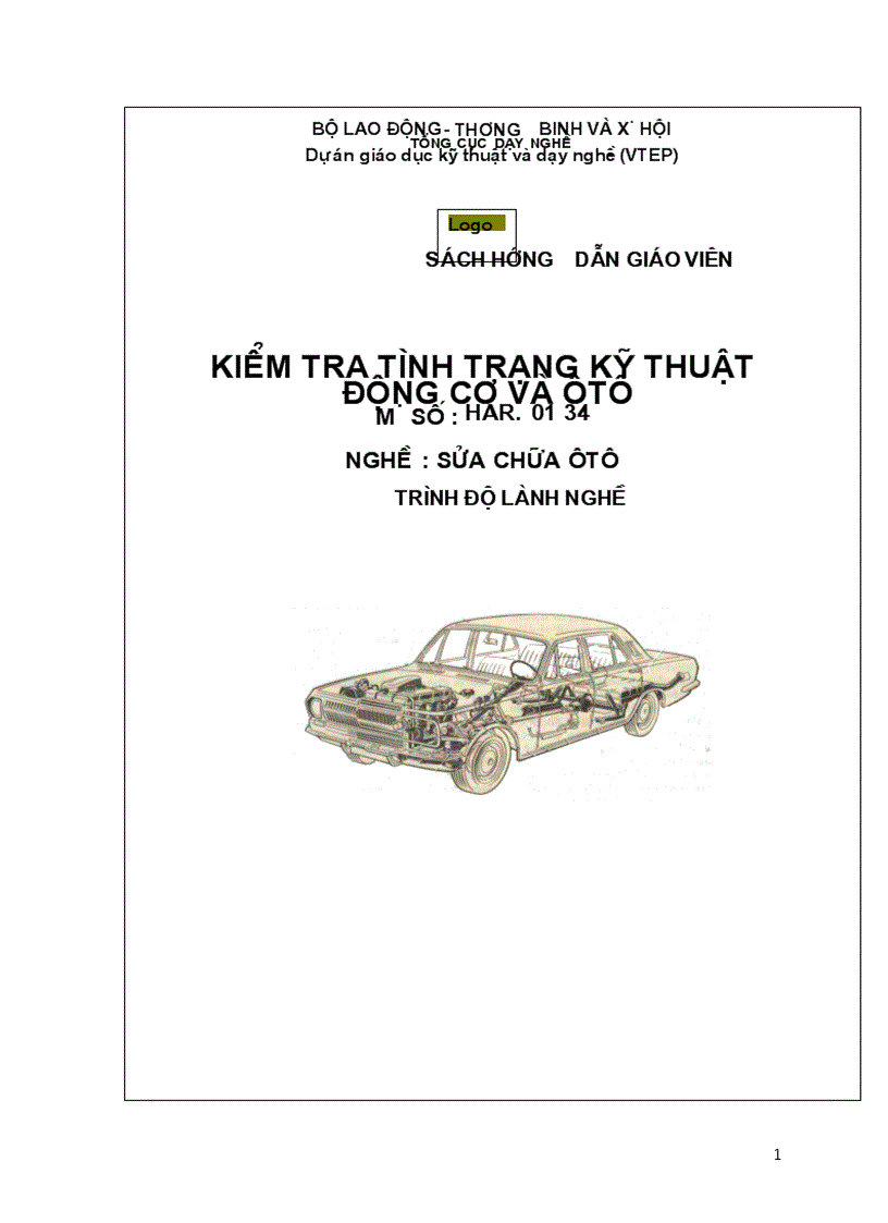 TÀI LIỆU Sách hướng dẫn giáo viên KIỂM TRA TÌNH TRẠNG KỸ THUẬT ĐỘNG CƠ VÀ ÔTÔ