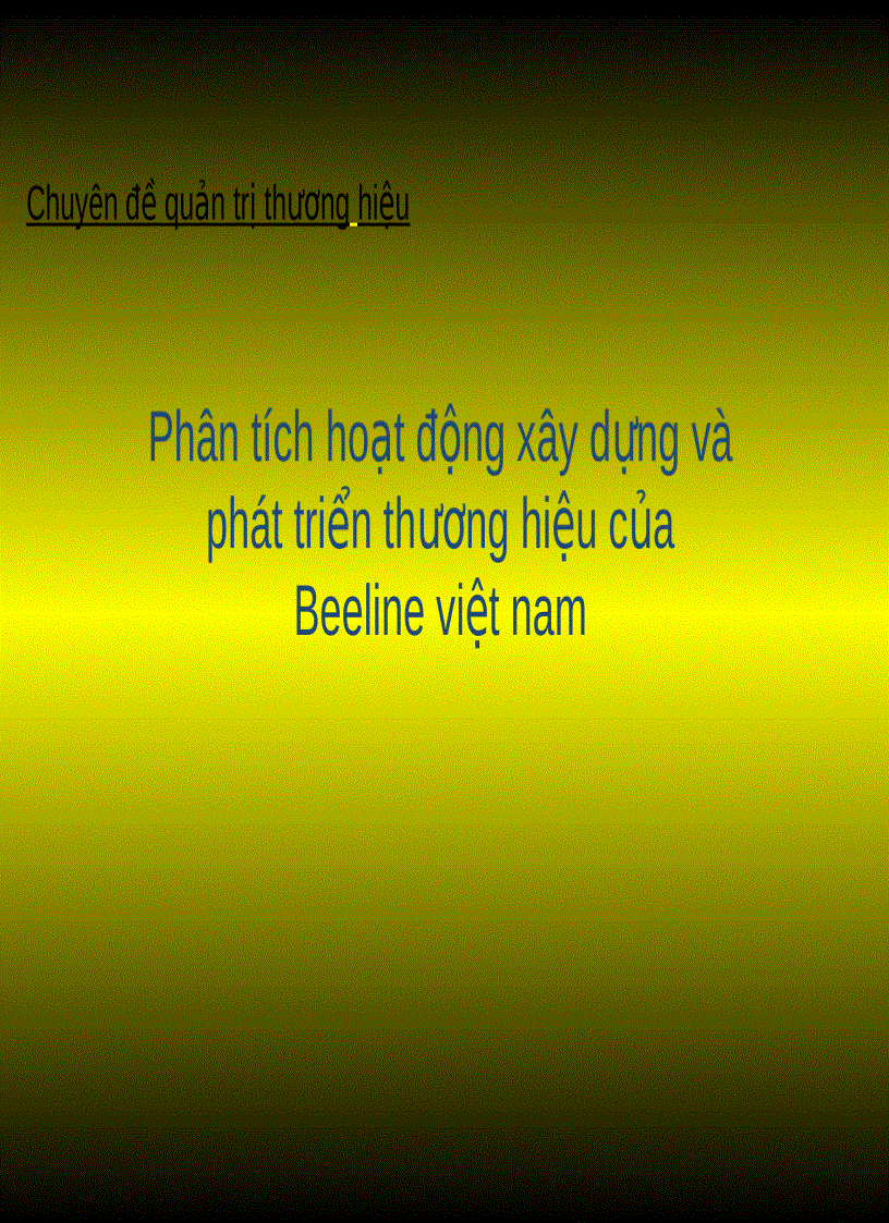 Phân tích hoạt động xây dựng và phát triển thương hiệu của Beeline việt nam