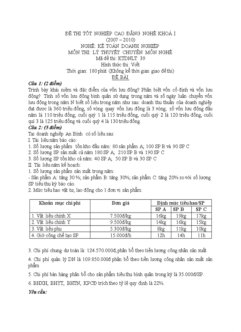 Đề thi lý thuyết kế toán doanh nghiệp 49