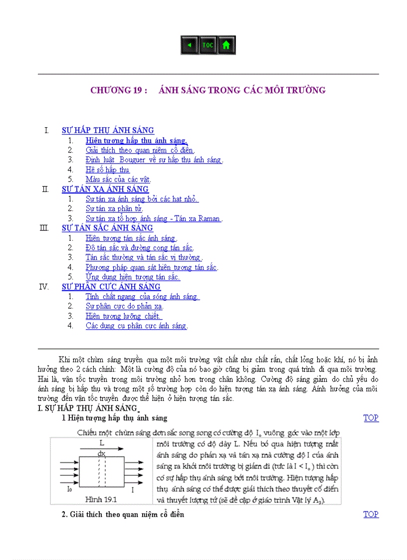 Ánh sáng trong các môi trường