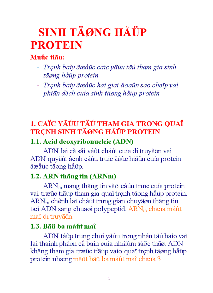 Sinh tổng hợp protein