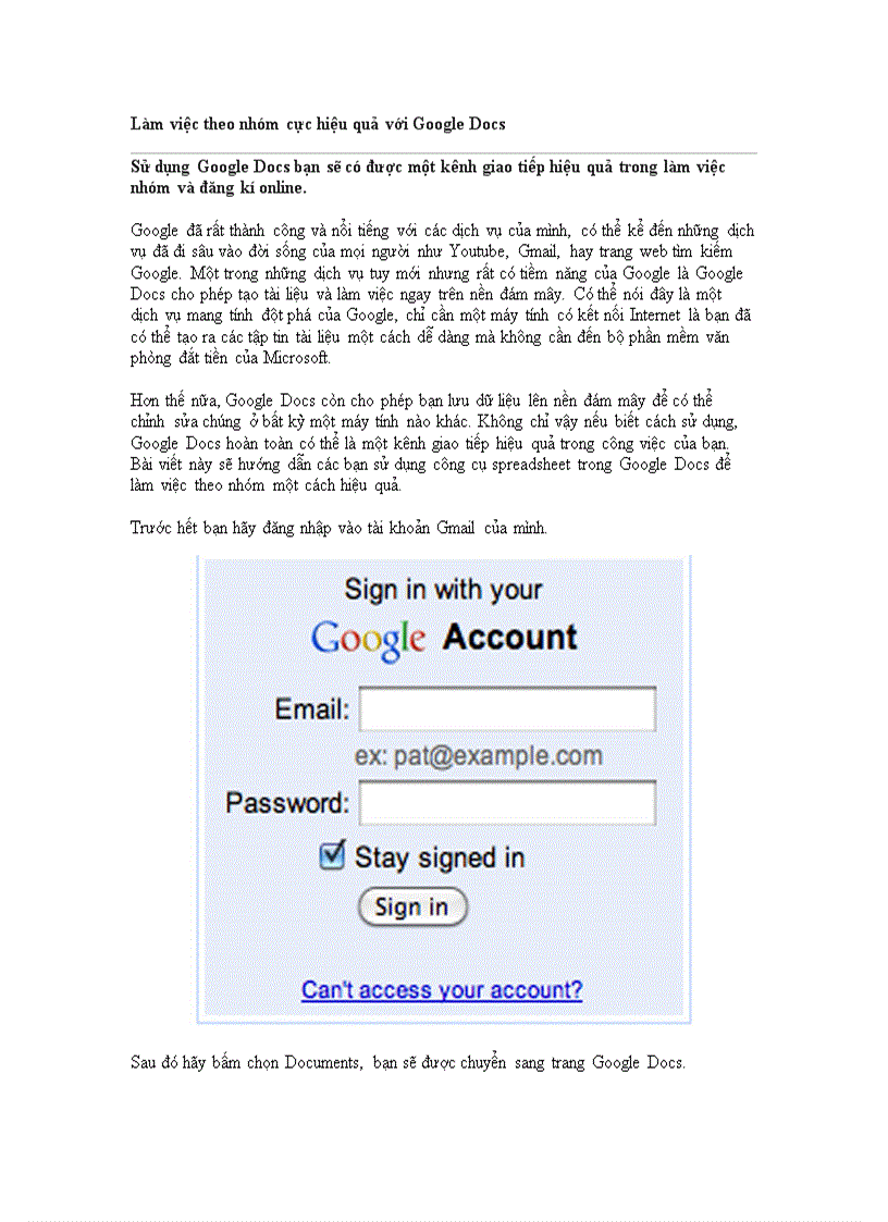Làm việc theo nhóm cực hiệu quả với Google Docs
