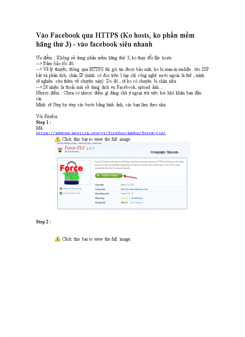 Vào Facebook qua HTTPS Ko hosts ko phần mềm hãng thứ 3 vào facebook siêu nhanh