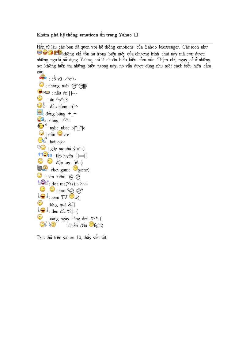 Khám phá hệ thống emoticon ẩn trong Yahoo 11