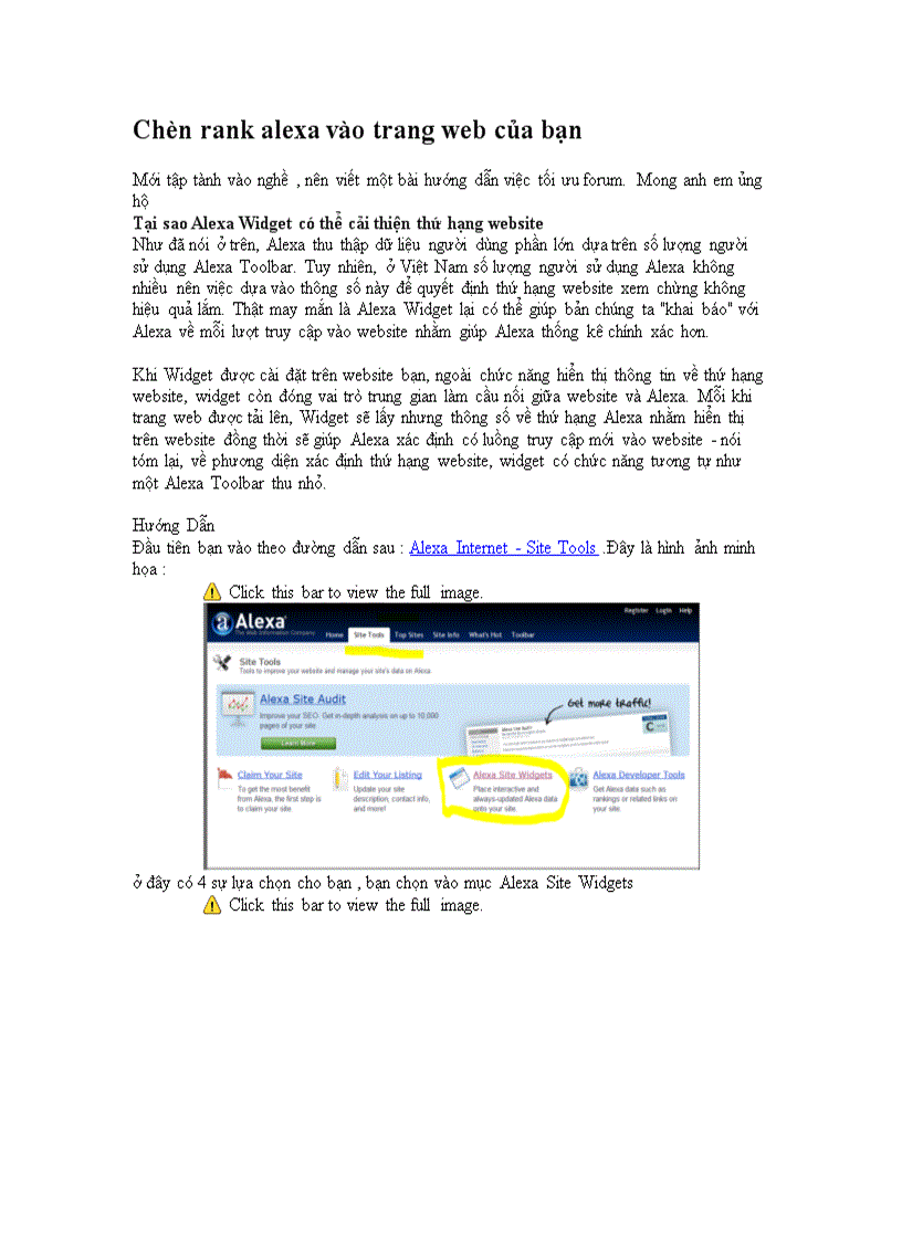Chèn rank alexa vào trang web của bạn