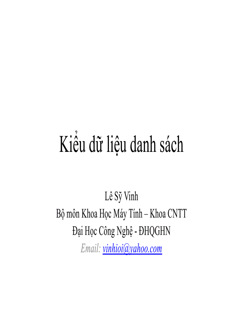 Kiểu dữ liệu danh sách