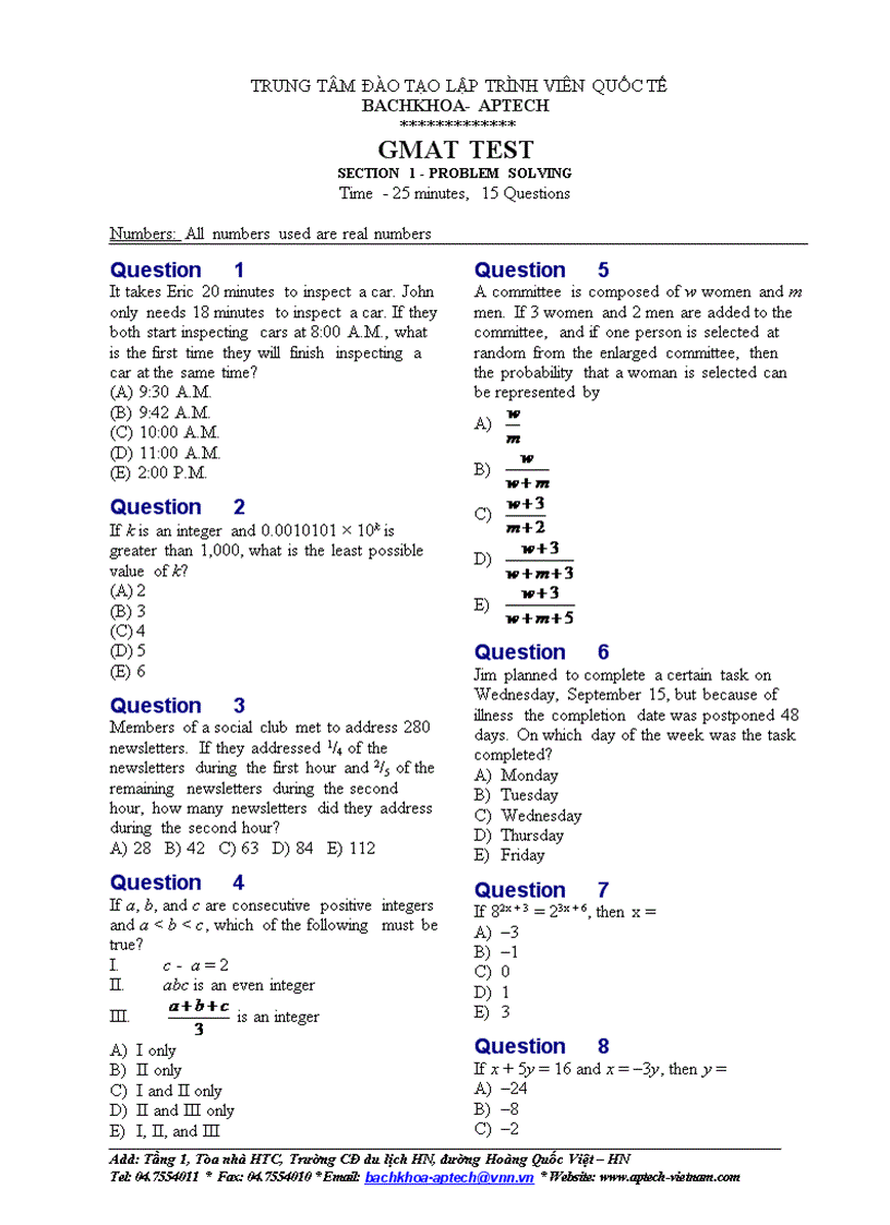 Test Gmat