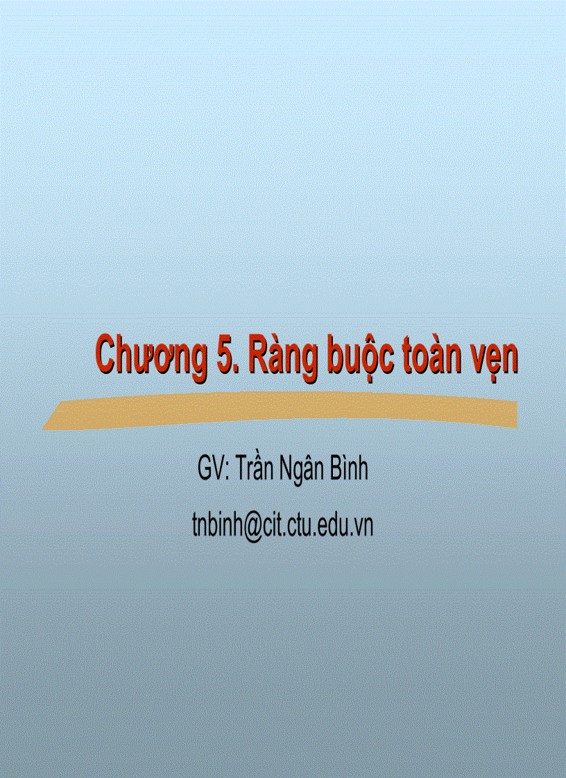 Giáo trình cơ sở dữ liệu ĐH Cần Thơ Chương 5