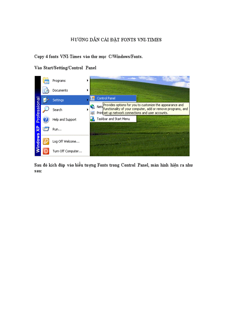 Hướng dẫn cài đặt font Việt NamI