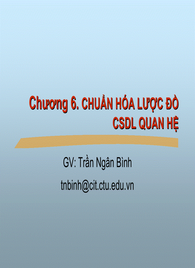 Giáo trình cơ sở dữ liệu ĐH Cần Thơ Chương 6