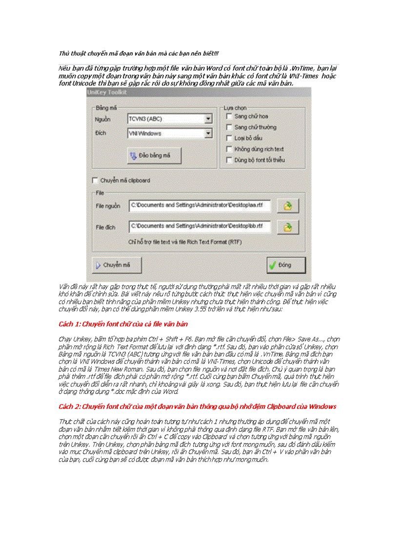 Thủ thuật chuyển mã đoạn văn bản mà các bạn nên biết