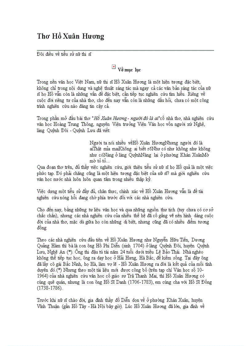 Thơ Hồ Xuân Hương