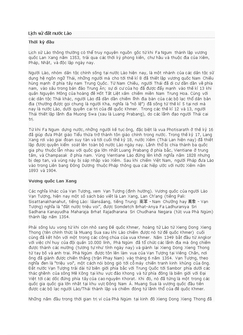Lịch sử đất nước Lào