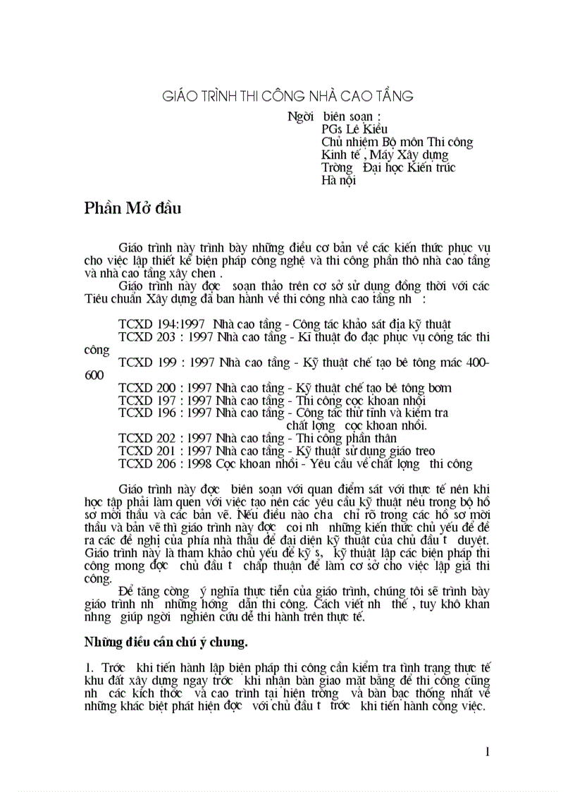 Các vấn đề về thi công nhà cao tầng