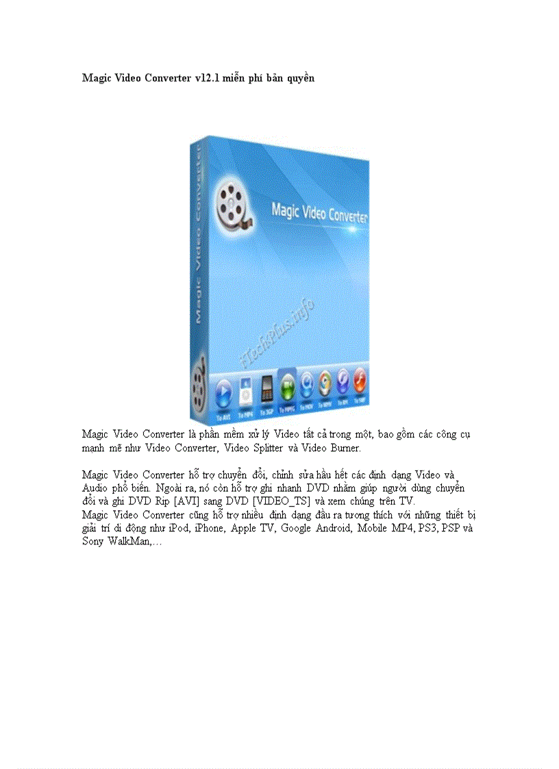 Magic Video Converter v12 1 miễn phí bản quyền