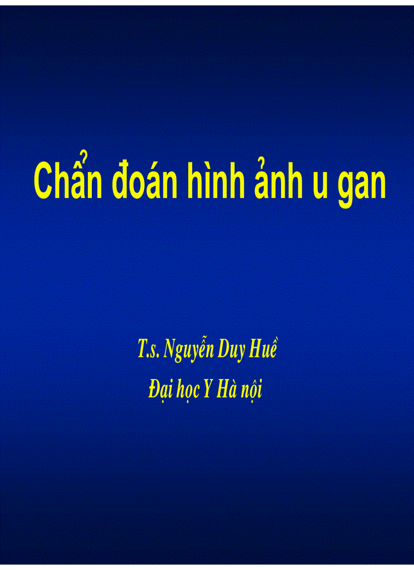 Chẩn đoán hình ảnh u gan